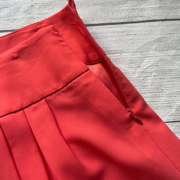 Tahari Orange Corral Pleated Side Zipper Lined, size 2 - Picture 4 of 5